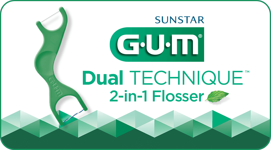 GUM Dual Technique 2-in-1 flosser